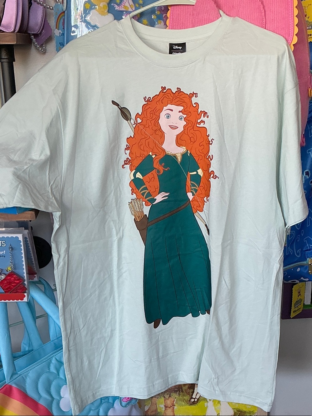 Disney Light Mint T-Shirt Dress with Teal and Bright Orange Merida Graphic